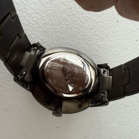 Fossil Men's Minimalist Smoke Stainless Steel Gray Dial 3-Hand Watch Round Case - Picture 6 of 8